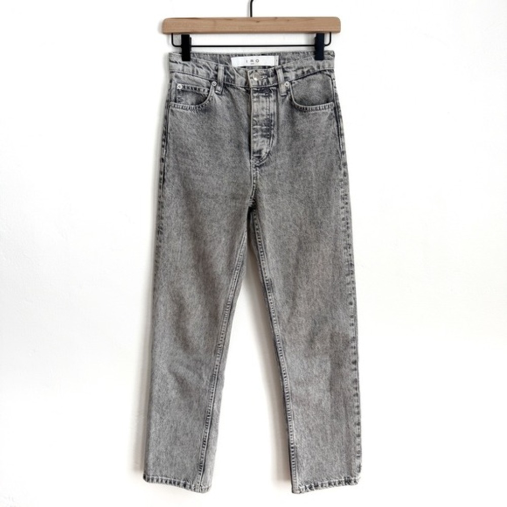 IRO Paris DEEN Women's Jeans Size 24 Gray Acid Wash High-Rise Button Fly